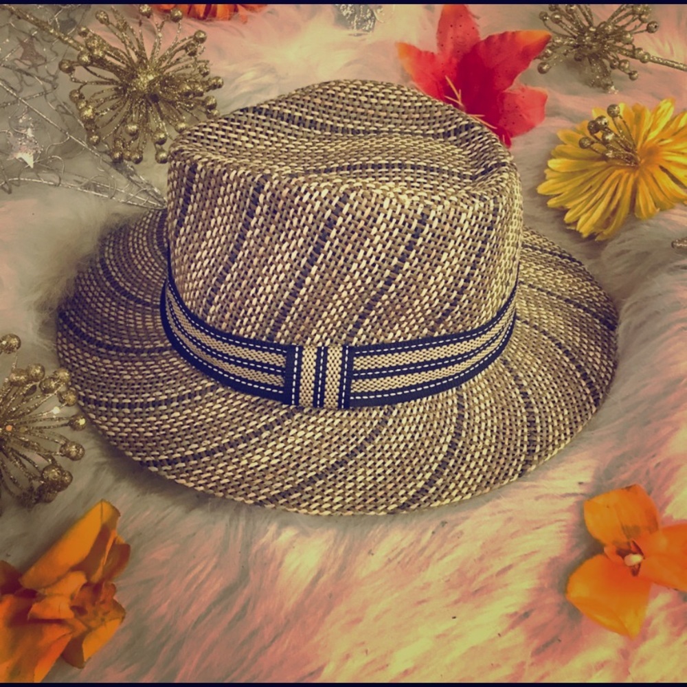 Stylish Tan and Black Fedora Hat